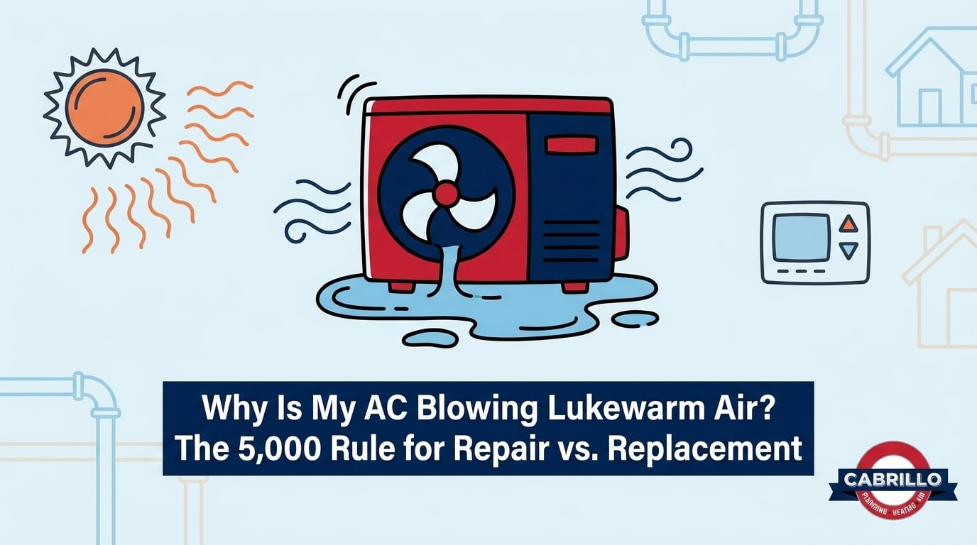 Why Is My AC Blowing Lukewarm Air? The 5,000 Rule for Repair vs. Replacement — featured image