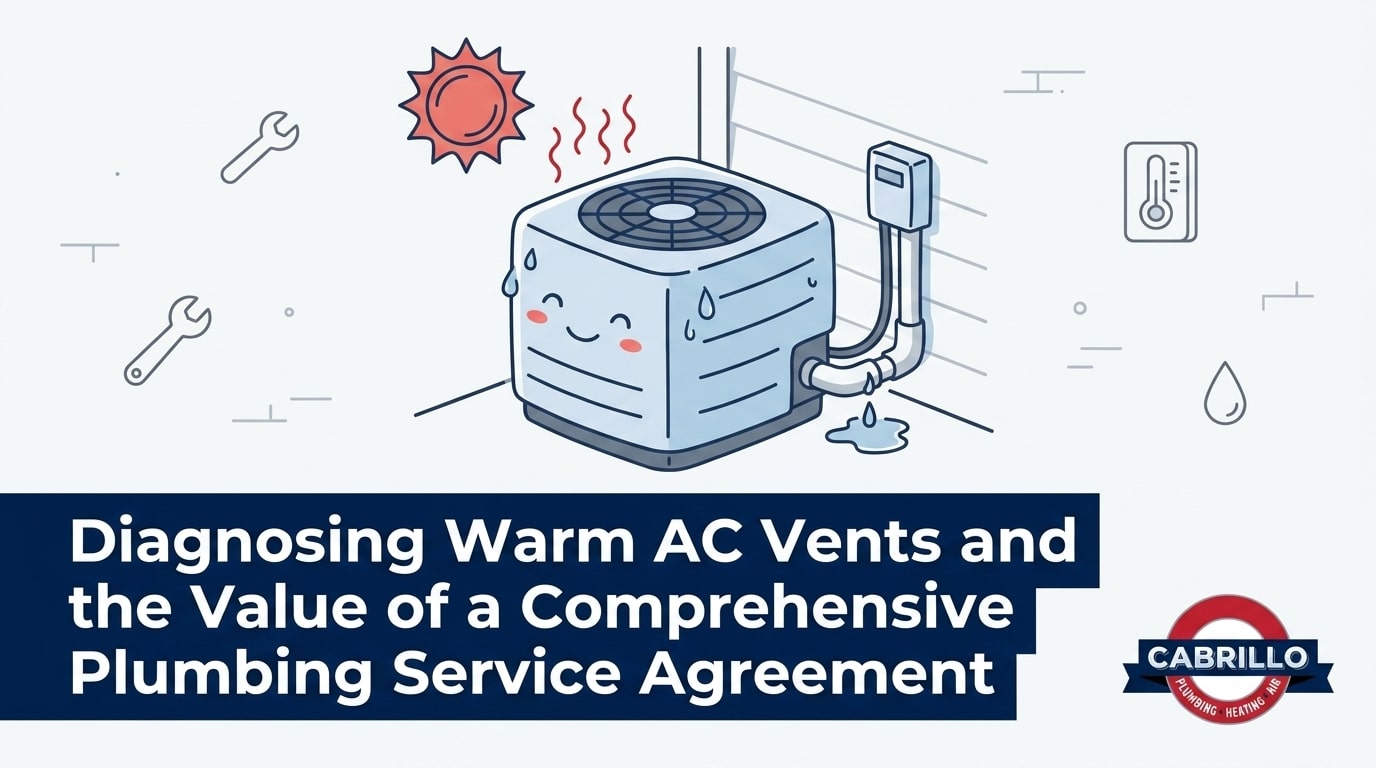 Diagnosing Warm AC Vents and the Value of a Comprehensive Plumbing Service Agreement — featured image